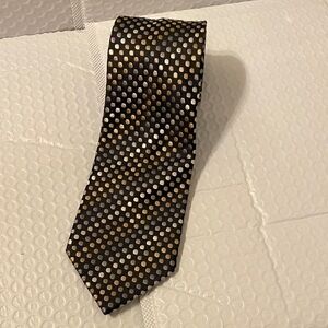 Geoffrey Beene Black Tie with Gold and Silver Dots